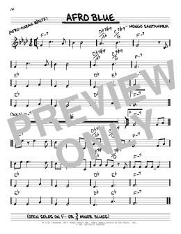 page one of Afro Blue (Real Book – Melody & Chords – C Instruments)