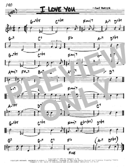 page one of I Love You (Real Book – Melody & Chords – C Instruments)