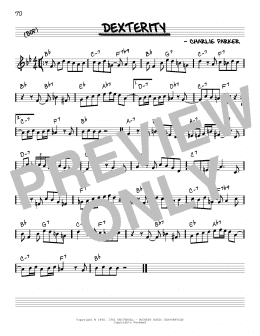 page one of Dexterity (Real Book – Melody & Chords – C Instruments)
