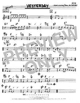 page one of Yesterday (Real Book – Melody & Chords – C Instruments)