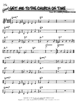 page one of Get Me To The Church On Time (Real Book – Melody & Chords – C Instruments)