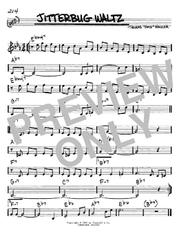 page one of Jitterbug Waltz (Real Book – Melody & Chords – C Instruments)