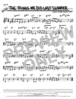 page one of The Things We Did Last Summer (Real Book – Melody & Chords – C Instruments)