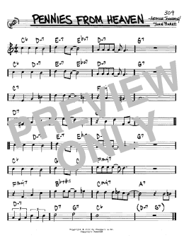 page one of Pennies From Heaven (Real Book – Melody & Chords – C Instruments)