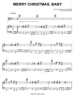 page one of Merry Christmas, Baby (Piano, Vocal & Guitar Chords (Right-Hand Melody))