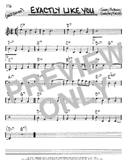 page one of Exactly Like You (Real Book – Melody & Chords – C Instruments)