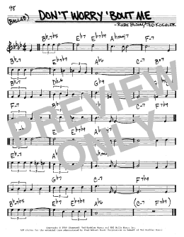 page one of Don't Worry 'Bout Me (Real Book – Melody & Chords – C Instruments)