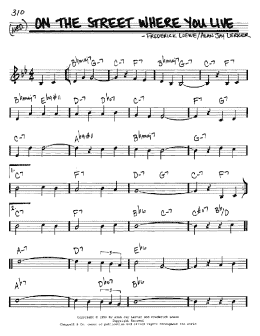 page one of On The Street Where You Live (Real Book – Melody & Chords – C Instruments)