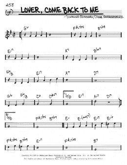 page one of Lover, Come Back To Me (Real Book – Melody & Chords – C Instruments)