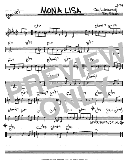 page one of Mona Lisa (Real Book – Melody & Chords – C Instruments)