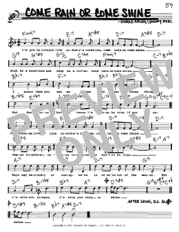 page one of Come Rain Or Come Shine (Real Book – Melody, Lyrics & Chords)