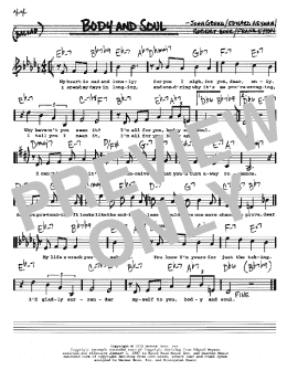 page one of Body And Soul (Real Book – Melody, Lyrics & Chords)