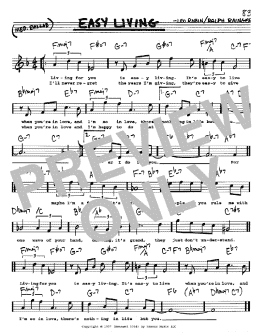 page one of Easy Living (Real Book – Melody, Lyrics & Chords)