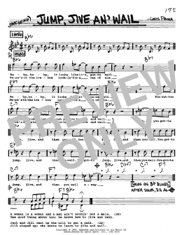 page one of Jump, Jive An' Wail (Real Book – Melody, Lyrics & Chords)