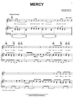 page one of Mercy (Piano, Vocal & Guitar Chords (Right-Hand Melody))