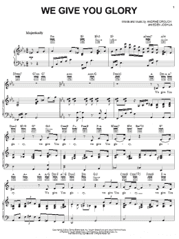 page one of We Give You Glory (Piano, Vocal & Guitar Chords (Right-Hand Melody))