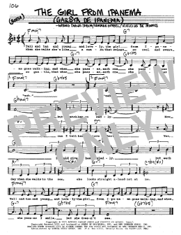 page one of The Girl From Ipanema (Garota De Ipanema) (Real Book – Melody, Lyrics & Chords)