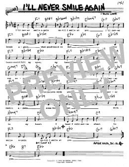 page one of I'll Never Smile Again (Real Book – Melody, Lyrics & Chords)