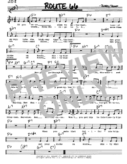 page one of Route 66 (Real Book – Melody, Lyrics & Chords)