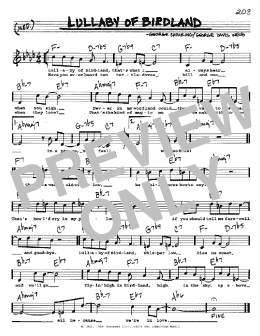 page one of Lullaby Of Birdland (Real Book – Melody, Lyrics & Chords)