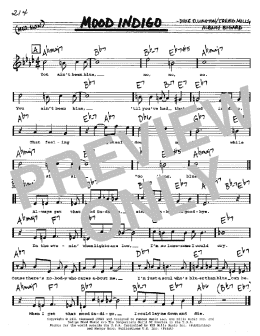 page one of Mood Indigo (Real Book – Melody, Lyrics & Chords)