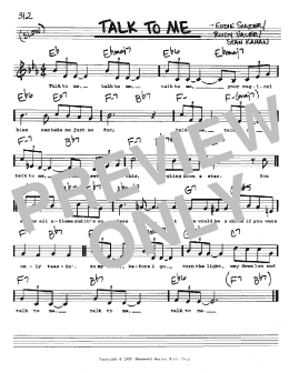 page one of Talk To Me (Real Book – Melody, Lyrics & Chords)