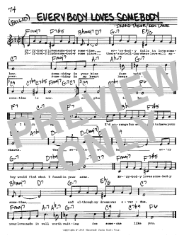 page one of Everybody Loves Somebody (Real Book – Melody, Lyrics & Chords)