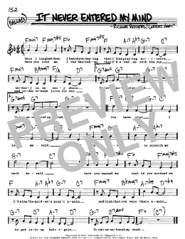 page one of It Never Entered My Mind (Real Book – Melody, Lyrics & Chords)