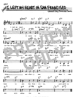 page one of I Left My Heart In San Francisco (Real Book – Melody, Lyrics & Chords)