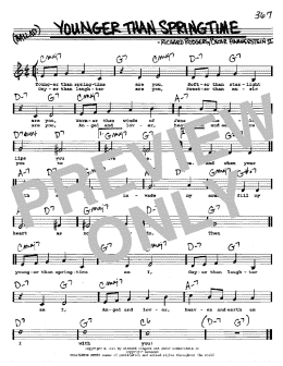 page one of Younger Than Springtime (Real Book – Melody, Lyrics & Chords)