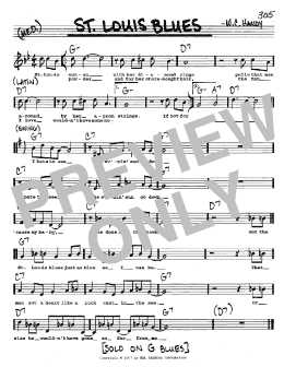 page one of St. Louis Blues (Real Book – Melody, Lyrics & Chords)