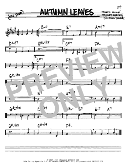 page one of Autumn Leaves (Real Book – Melody & Chords – Bb Instruments)