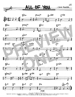 page one of All Of You (Real Book – Melody & Chords – Bb Instruments)