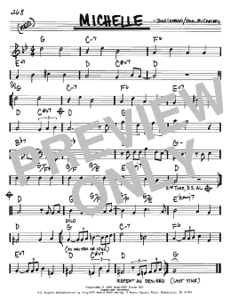 page one of Michelle (Real Book – Melody & Chords – Bb Instruments)