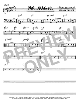 page one of Mr. Magic (Real Book – Melody & Chords – Bass Clef Instruments)