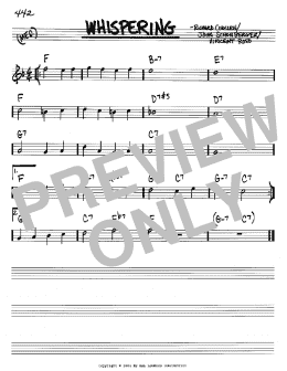 page one of Whispering (Real Book – Melody & Chords – Bb Instruments)