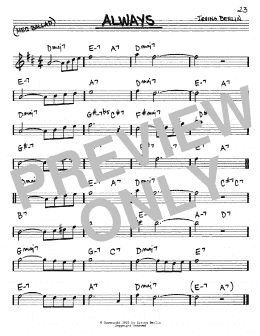 page one of Always (Real Book – Melody & Chords – Eb Instruments)