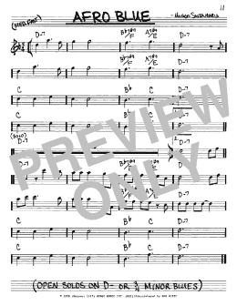 page one of Afro Blue (Real Book – Melody & Chords – Eb Instruments)