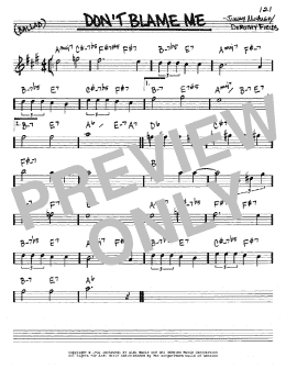 page one of Don't Blame Me (Real Book – Melody & Chords – Eb Instruments)