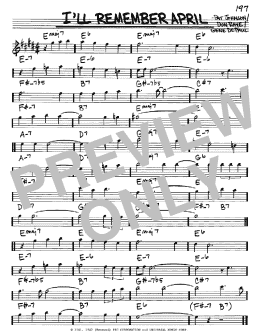 page one of I'll Remember April (Real Book – Melody & Chords – Eb Instruments)