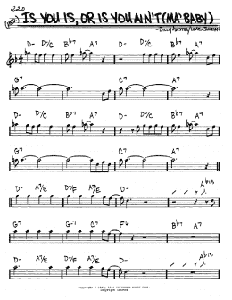 page one of Is You Is, Or Is You Ain't (Ma' Baby) (Real Book – Melody & Chords – Eb Instruments)