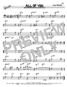 page one of All Of You (Real Book – Melody & Chords – Bass Clef Instruments)