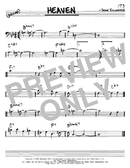 page one of Heaven (Real Book – Melody & Chords – Bass Clef Instruments)