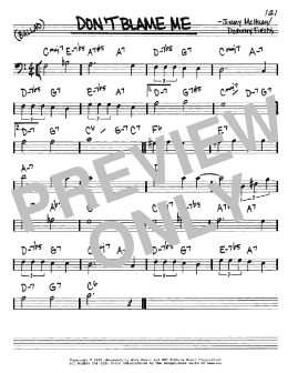 page one of Don't Blame Me (Real Book – Melody & Chords – Bass Clef Instruments)