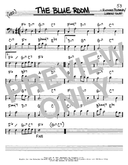 page one of The Blue Room (Real Book – Melody & Chords – Bass Clef Instruments)