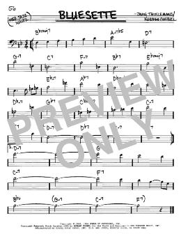 page one of Bluesette (Real Book – Melody & Chords – Bass Clef Instruments)