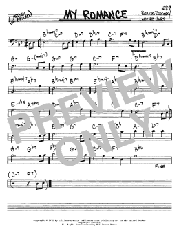 page one of My Romance (Real Book – Melody & Chords – Bass Clef Instruments)