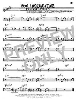 page one of How Insensitive (Insensatez) (Real Book – Melody & Chords – Bass Clef Instruments)