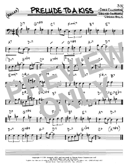 page one of Prelude To A Kiss (Real Book – Melody & Chords – Bass Clef Instruments)