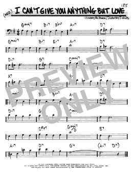 page one of I Can't Give You Anything But Love (Real Book – Melody & Chords – Bass Clef Instruments)